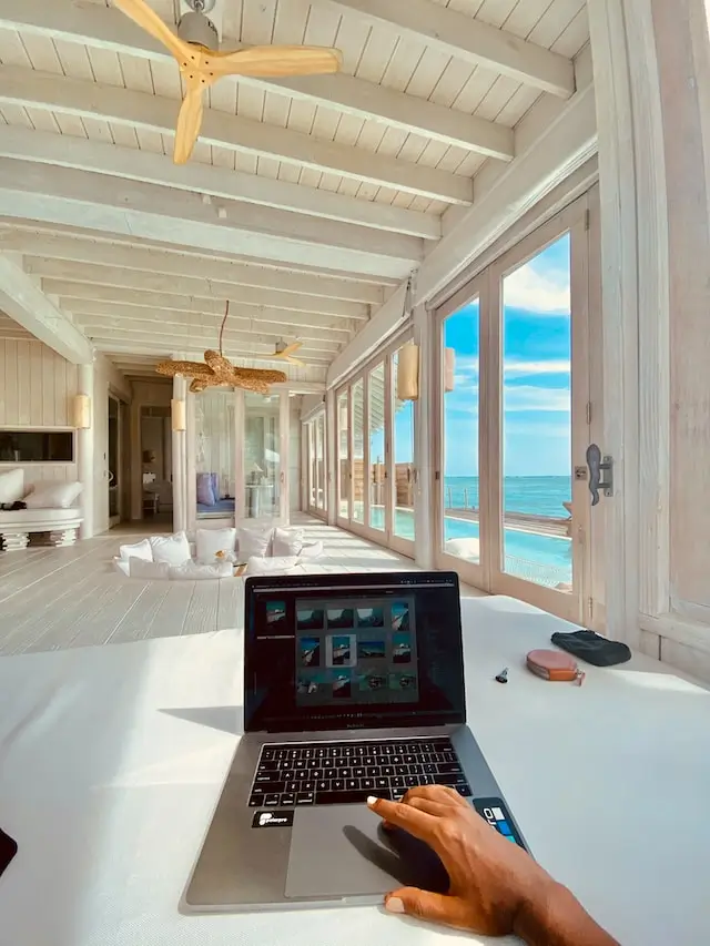 working by the sea